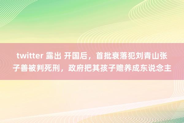 twitter 露出 开国后，首批衰落犯刘青山张子善被判死刑，政府把其孩子赡养成东说念主